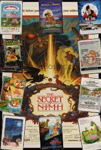 6m060 LOT OF 27 UNFOLDED AND FORMERLY FOLDED CARTOON ONE-SHEETS '71 - '98 Secret of Nimh & more!