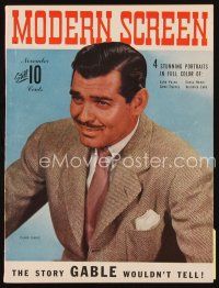 6m128 MODERN SCREEN magazine November 1942 Clark Gable appearing in Somewhere I'll Find You!