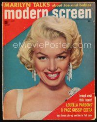 6m129 MODERN SCREEN magazine September 1954 sexy Marilyn Monroe talks about Joe DiMaggio & babies!