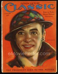 6m116 MOTION PICTURE CLASSIC magazine January 1926 art of John Gilbert with helmet by Leo Kober!