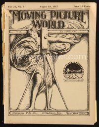6m069 MOVING PICTURE WORLD exhibitor magazine Aug 18, 1917 Douglas Fairbanks, Viola Dana, Roland