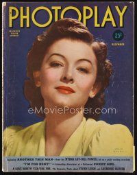 6m138 PHOTOPLAY magazine December 1939 portrait of beautiful smiling Myrna Loy by Paul Hesse!