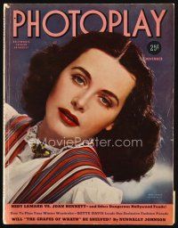 6m137 PHOTOPLAY magazine November 1939 portrait of beautiful Hedy Lamarr by Paul Hesse!