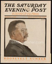 6m170 SATURDAY EVENING POST magazine March 4, 1905 art of Teddy Roosevelt by Edward Penfield!