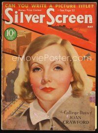 6m092 SILVER SCREEN magazine May 1933 wonderful art of Greta Garbo by John Rolston Clarke!
