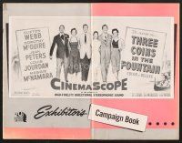 6m350 3 COINS IN THE FOUNTAIN pressbook '54 Clifton Webb, Dorothy McGuire, Jean Peters, Jourdan