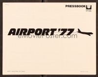 6m351 AIRPORT '77 pressbook '77 Lee Grant, Jack Lemmon, de Havilland, Bermuda Triangle crash art!