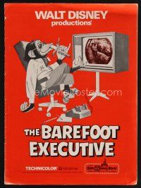 6m357 BAREFOOT EXECUTIVE pressbook '71 Disney, Kurt Russell, wacky chimp!