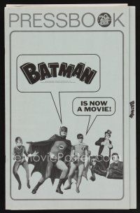 6m358 BATMAN pressbook '66 DC Comics, great image of Adam West & Burt Ward w/villains!