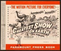 6m376 GREATEST SHOW ON EARTH pressbook R60 Cecil B. DeMille circus classic,Charlton Heston, Stewart