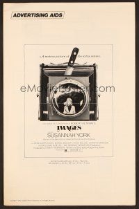 6m386 IMAGES pressbook '72 Robert Altman, Susannah York, cool camera w/knife image!