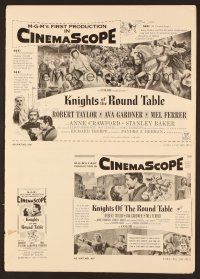 6m394 KNIGHTS OF THE ROUND TABLE pressbook '54 Robert Taylor as Lancelot, Ava Gardner as Guinevere