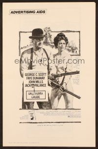 6m413 OKLAHOMA CRUDE pressbook '73 art of George C. Scott & Faye Dunaway with rifles!