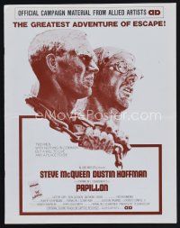 6m419 PAPILLON pressbook '73 Steve McQueen & Dustin Hoffman, directed by Franklin J. Schaffner!
