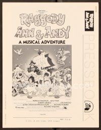 6m422 RAGGEDY ANN & ANDY pressbook '77 A Musical Adventure, cartoon artwork by Jarg!