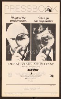 6m437 SLEUTH pressbook '72 Laurence Olivier & Michael Caine, cool magnifying glass image!