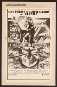 6m441 SPY WHO LOVED ME pressbook '77 great art of Roger Moore as James Bond 007 by Bob Peak!