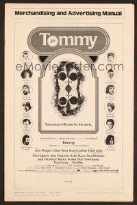 6m461 TOMMY pressbook '75 The Who, Roger Daltrey, rock & roll, cool mirror image!
