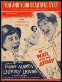 6m264 AT WAR WITH THE ARMY sheet music '51 Dean Martin & Jerry Lewis, You and Your Beautiful Eyes!