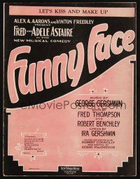 6m273 FUNNY FACE stage play sheet music '27 George & Ira Gershwin, Let's Kiss and Make Up!