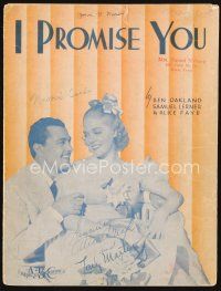 6m279 I PROMISE YOU sheet music '38 words and music by Ben Oakland, Samuel Lerner and Alice Faye!
