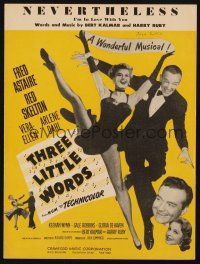 6m296 THREE LITTLE WORDS sheet music '50 Fred Astaire, Red Skelton, Vera-Ellen, Nevertheless!