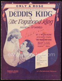 6m299 VAGABOND KING sheet music '30 Dennis King & pretty Jeanette MacDonald, Only a Rose!