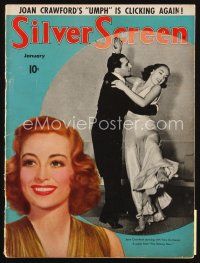 6m098 SILVER SCREEN magazine January 1939 Joan Crawford dancing w/Tony DeMarco in The Shining Hour!