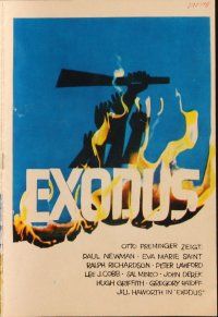 6m223 EXODUS German program '62 Otto Preminger, Paul Newman, different images + Saul Bass art!