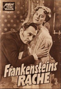 6m250 REVENGE OF FRANKENSTEIN German program '58 different images of Peter Cushing as the Baron!
