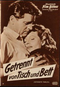 6m253 SEPARATE TABLES German program '59 different images of Burt Lancaster & Rita Hayworth!