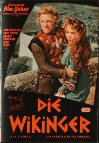 6m261 VIKINGS German program '58 different images of Kirk Douglas, Tony Curtis & sexy Janet Leigh!
