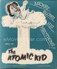 6m355 ATOMIC KID pressbook '55 wacky art of nuclear Mickey Rooney blowing his neutrons!