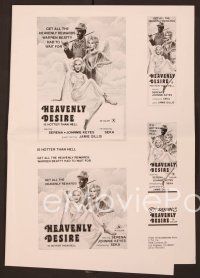6m381 HEAVENLY DESIRES press sheet '79 artwork of sexy angels Serena & Seka!