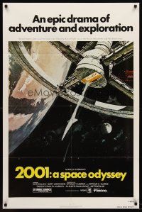 6p002 2001: A SPACE ODYSSEY 1sh R80 Stanley Kubrick, art of space wheel by Bob McCall!