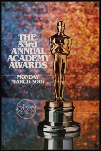 6p011 53RD ANNUAL ACADEMY AWARDS TV 1sh '81 cool image of Oscar statue!