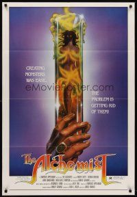 6p025 ALCHEMIST 1sh '85 directed by Charles Band, sexy monster in a test tube art!