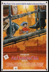 6p037 AMERICAN TAIL int'l 1sh '86 Steven Spielberg, Don Bluth, art of Fievel the mouse by Drew!