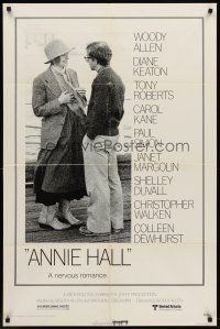 6p047 ANNIE HALL 1sh '77 full-length Woody Allen & Diane Keaton, a nervous romance!
