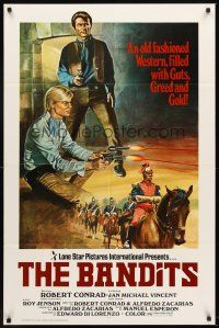 6p070 BANDITS 1sh '79 art of Robert Conrad & Jan Michael Vincent in western action!