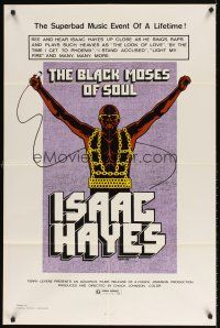 6p096 BLACK MOSES OF SOUL 1sh '73 Isaac Hayes, the superbad music event of a lifetime!