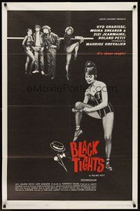 6p097 BLACK TIGHTS 1sh '62 Un Deux Trois Quatre, sexy Cyd Charisse, Zizi Jeanmarie, Shearer