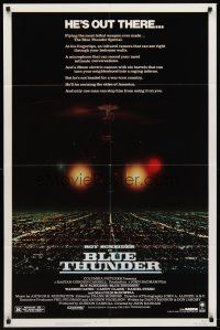 6p112 BLUE THUNDER 1sh '83 Roy Scheider, Warren Oates, cool helicopter over city image!