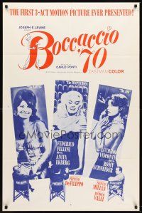 6p116 BOCCACCIO '70 1sh '62 sexy Loren, Ekberg & Schneider, plus Fellini, De Sica & Visconti!