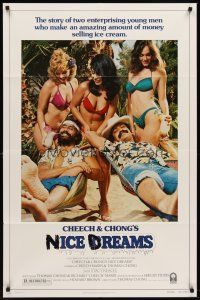 6p165 CHEECH & CHONG'S NICE DREAMS 1sh '81 two young men who make lots of money selling ice cream!