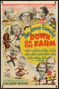 6p256 DOWN ON THE FARM 1sh '38 Jones Family, Jed Prouty, Spring Byington, Louise Fazenda!