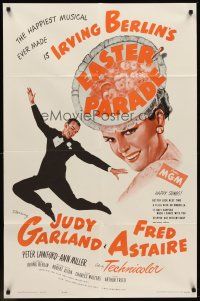 6p278 EASTER PARADE 1sh R62 Judy Garland & Fred Astaire, Irving Berlin musical
