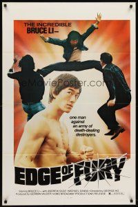 6p284 EDGE OF FURY 1sh '78 the incredible Bruce Li in martial arts kung fu action!