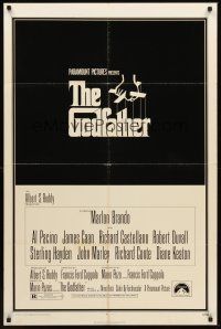 6p371 GODFATHER 1sh '72 Marlon Brando & Al Pacino in Francis Ford Coppola crime classic!