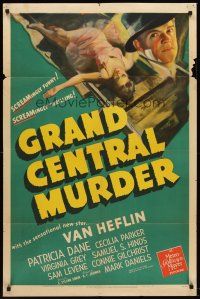 6p380 GRAND CENTRAL MURDER 1sh '42 the sensational new star Van Heflin, Patricia Dane!